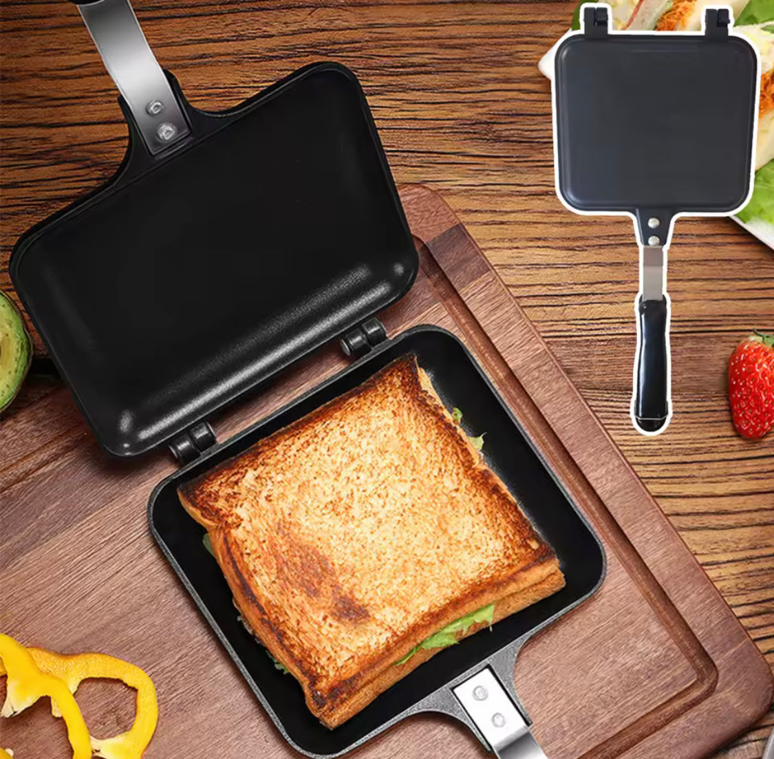 Double Sided Sandwich Maker, Non Stick Iron Bread Toast Machine, Manual Mini Sandwich Maker, Portable Sandwich Maker Machine Double Sided Sandwich Maker, Non Stick Iron Bread Toast Machine, Manual Mini Sandwich Maker, Portable Sandwich Maker Machine